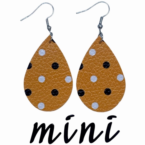 Jewelry - Mini Faux Teardrop Earrings polkadots Halloween Colors